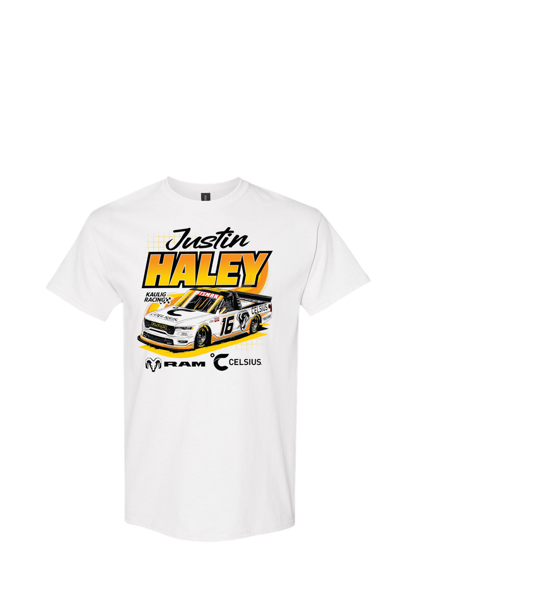 Kaulig Racing x Ram - Justin Haley #16 White Celsius T-Shirt