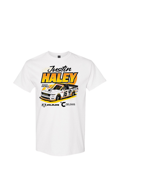 Kaulig Racing x Ram - Justin Haley #16 White Celsius T-Shirt