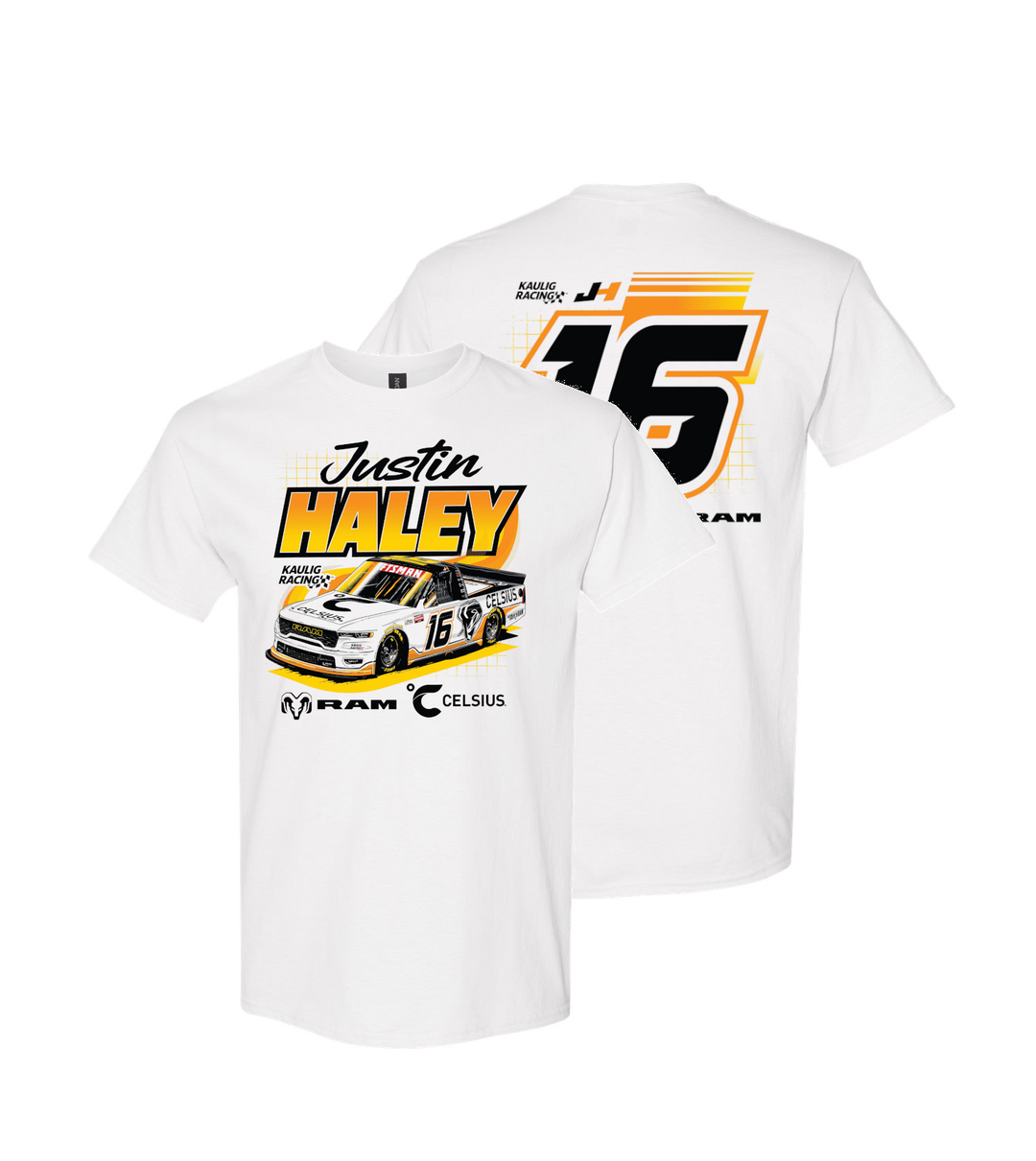 Kaulig Racing x Ram - Justin Haley #16 White Celsius T-Shirt
